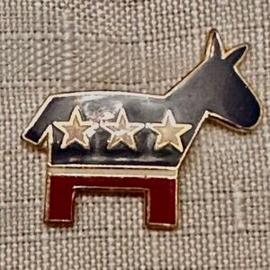 Red While and Blue Donkey Pin